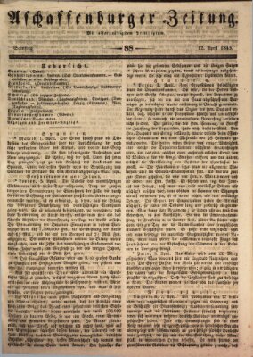 Aschaffenburger Zeitung Samstag 12. April 1845