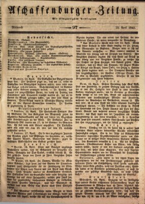 Aschaffenburger Zeitung Mittwoch 23. April 1845