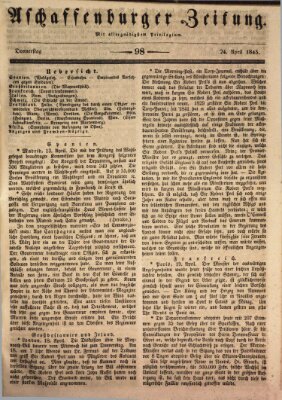 Aschaffenburger Zeitung Donnerstag 24. April 1845