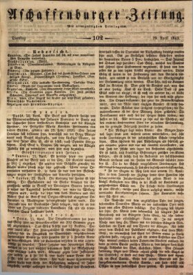 Aschaffenburger Zeitung Dienstag 29. April 1845