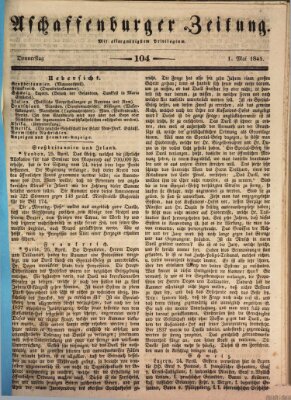 Aschaffenburger Zeitung Donnerstag 1. Mai 1845