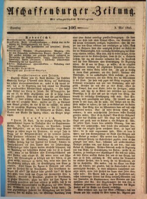 Aschaffenburger Zeitung Samstag 3. Mai 1845