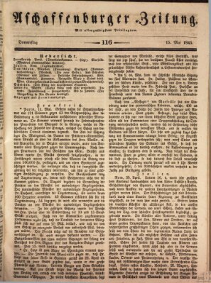 Aschaffenburger Zeitung Donnerstag 15. Mai 1845