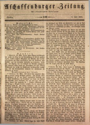 Aschaffenburger Zeitung Dienstag 3. Juni 1845