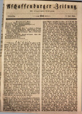 Aschaffenburger Zeitung Donnerstag 5. Juni 1845