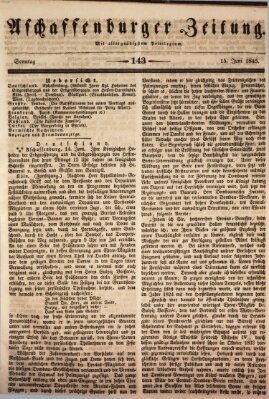 Aschaffenburger Zeitung Sonntag 15. Juni 1845