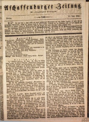 Aschaffenburger Zeitung Freitag 27. Juni 1845