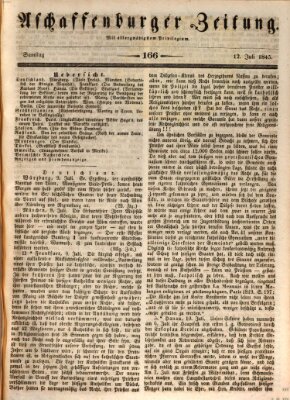 Aschaffenburger Zeitung Samstag 12. Juli 1845