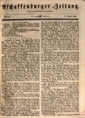 Aschaffenburger Zeitung Mittwoch 6. August 1845