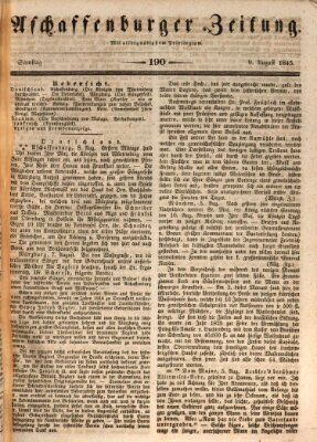 Aschaffenburger Zeitung Samstag 9. August 1845