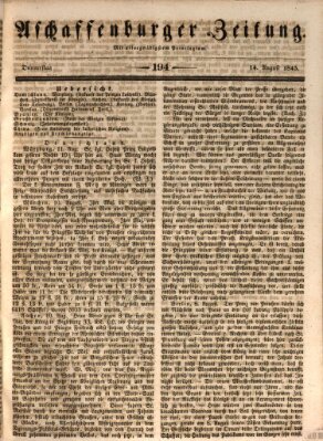 Aschaffenburger Zeitung Donnerstag 14. August 1845