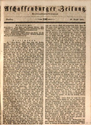 Aschaffenburger Zeitung Samstag 16. August 1845