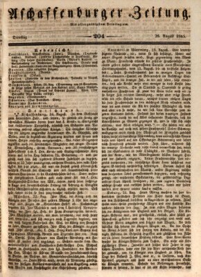 Aschaffenburger Zeitung Dienstag 26. August 1845