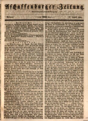 Aschaffenburger Zeitung Mittwoch 27. August 1845