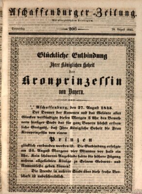 Aschaffenburger Zeitung Donnerstag 28. August 1845