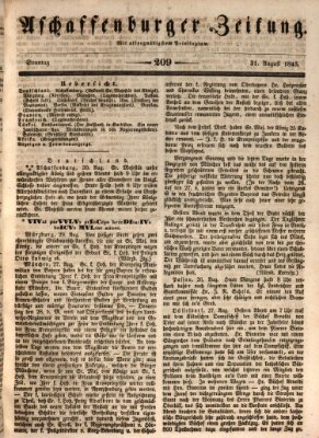 Aschaffenburger Zeitung Sonntag 31. August 1845