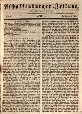 Aschaffenburger Zeitung Mittwoch 3. September 1845