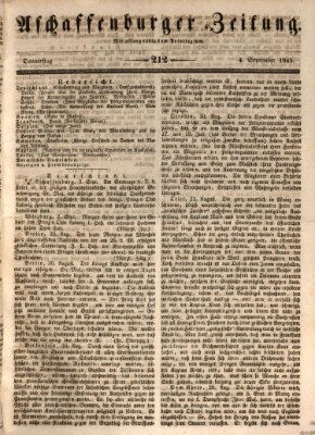 Aschaffenburger Zeitung Donnerstag 4. September 1845