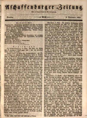 Aschaffenburger Zeitung Samstag 6. September 1845