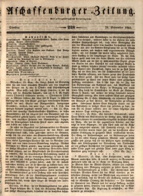 Aschaffenburger Zeitung Dienstag 23. September 1845