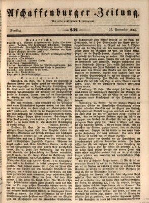 Aschaffenburger Zeitung Samstag 27. September 1845