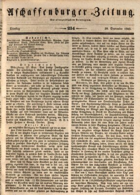 Aschaffenburger Zeitung Dienstag 30. September 1845