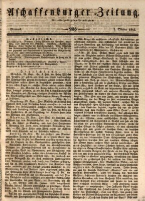 Aschaffenburger Zeitung Mittwoch 1. Oktober 1845