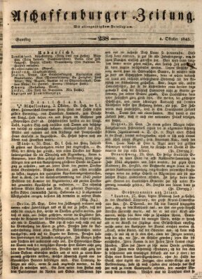 Aschaffenburger Zeitung Samstag 4. Oktober 1845