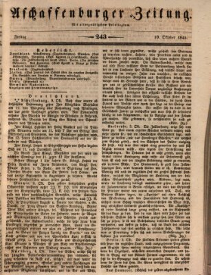Aschaffenburger Zeitung Freitag 10. Oktober 1845