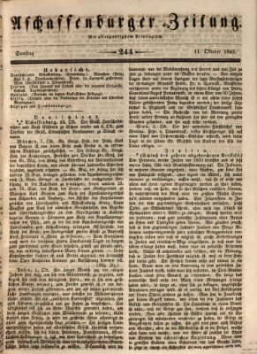 Aschaffenburger Zeitung Samstag 11. Oktober 1845