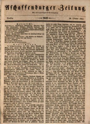 Aschaffenburger Zeitung Dienstag 28. Oktober 1845