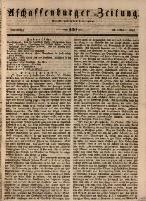 Aschaffenburger Zeitung Donnerstag 30. Oktober 1845