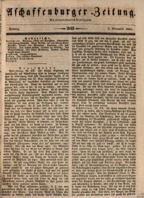 Aschaffenburger Zeitung Sonntag 2. November 1845