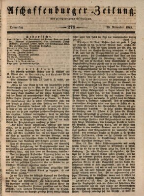 Aschaffenburger Zeitung Donnerstag 20. November 1845