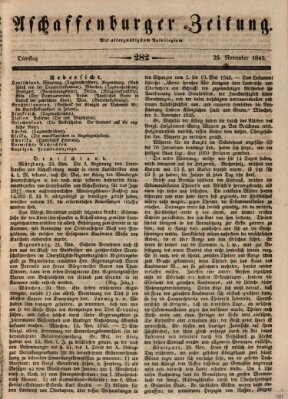 Aschaffenburger Zeitung Dienstag 25. November 1845