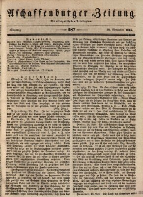 Aschaffenburger Zeitung Sonntag 30. November 1845