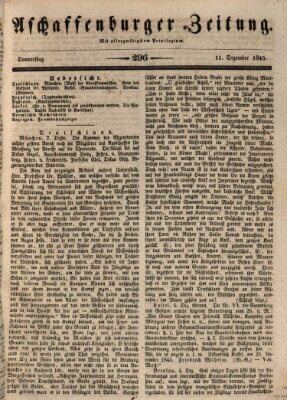 Aschaffenburger Zeitung Donnerstag 11. Dezember 1845