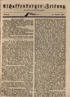 Aschaffenburger Zeitung Sonntag 14. Dezember 1845