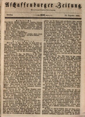 Aschaffenburger Zeitung Dienstag 23. Dezember 1845