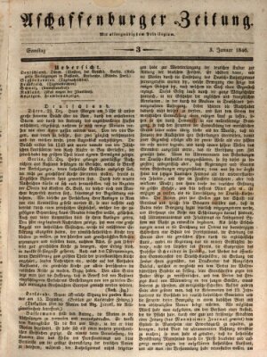 Aschaffenburger Zeitung Samstag 3. Januar 1846