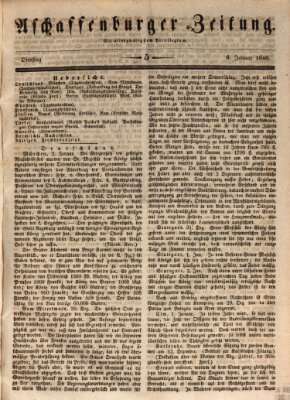 Aschaffenburger Zeitung Dienstag 6. Januar 1846