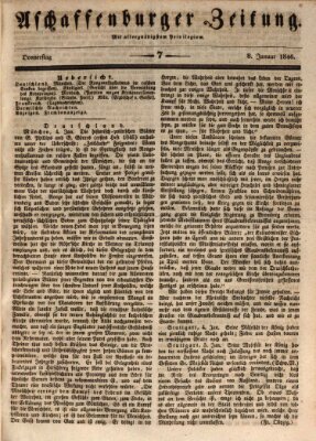 Aschaffenburger Zeitung Donnerstag 8. Januar 1846