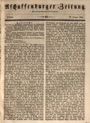 Aschaffenburger Zeitung Dienstag 27. Januar 1846