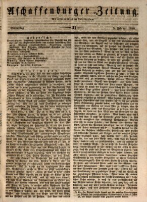 Aschaffenburger Zeitung Donnerstag 5. Februar 1846