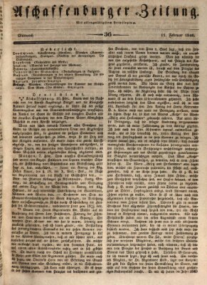 Aschaffenburger Zeitung Mittwoch 11. Februar 1846