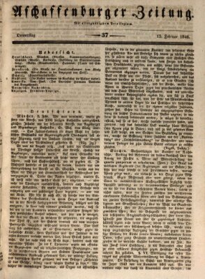 Aschaffenburger Zeitung Donnerstag 12. Februar 1846