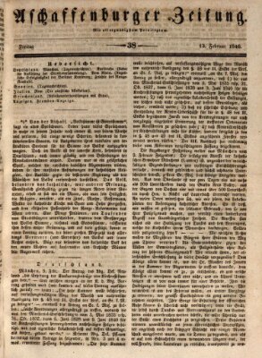 Aschaffenburger Zeitung Freitag 13. Februar 1846