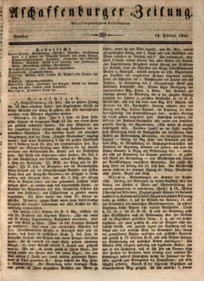 Aschaffenburger Zeitung Samstag 14. Februar 1846