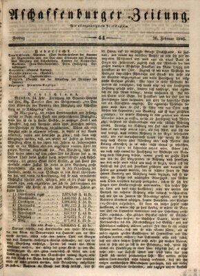 Aschaffenburger Zeitung Freitag 20. Februar 1846