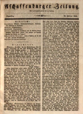 Aschaffenburger Zeitung Donnerstag 26. Februar 1846